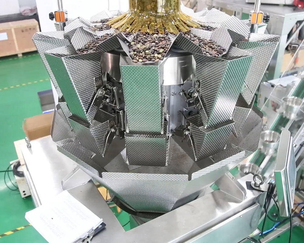 10 Hoppers 0.5L 1.2L Linear Weigher machine For Tiny Mesh Material Like Salt Sugar