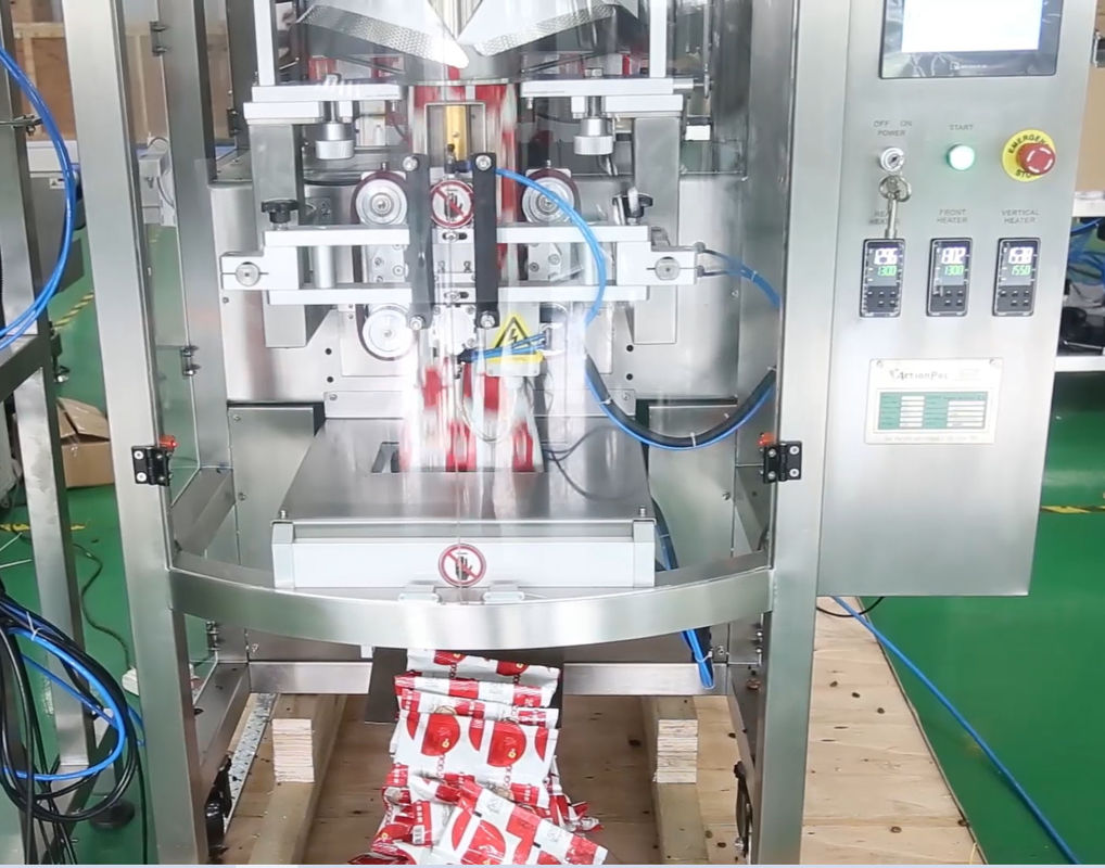 14 Mutihead Weigher VFFS Packaging Machine Bowl Type Elevator For Chocolate Bean Frozen Fruits