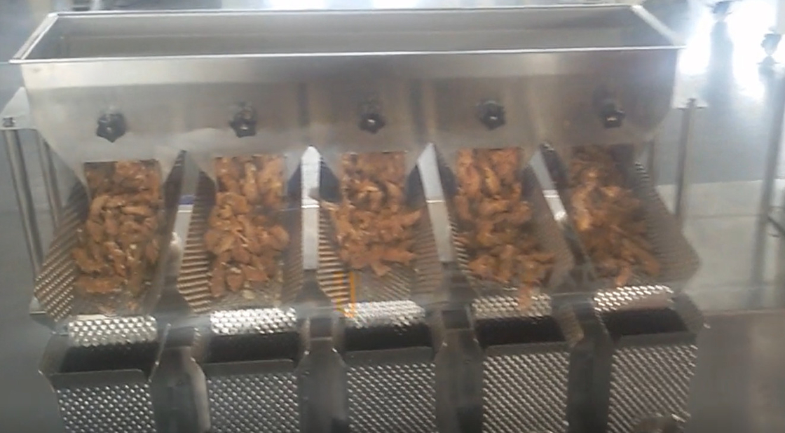 MCU Control Multi Head Weigher For Cooked Meat Filling Fast Food 50 Bag / Min