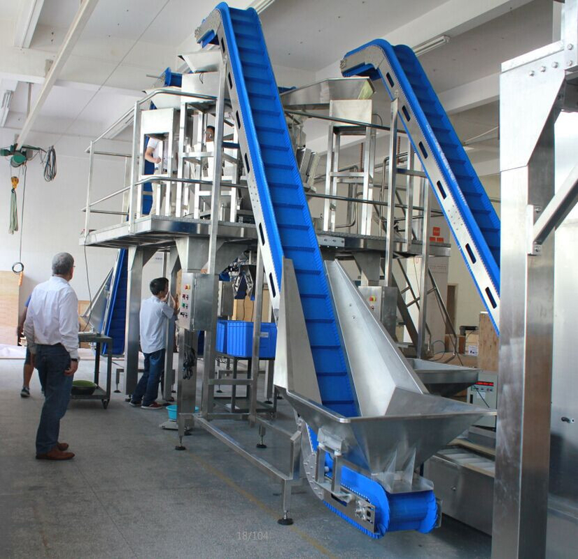 1.1KW Inclined Conveyor S Shape Elevator Stainless Steel 200L Connected Hopper