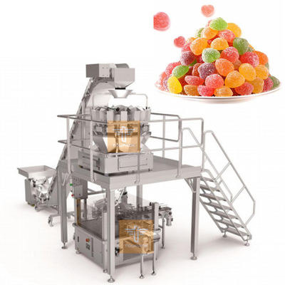 Multi-Function Gummies Weighing And Filling System Candy 14 Bucket Multihead Weigher