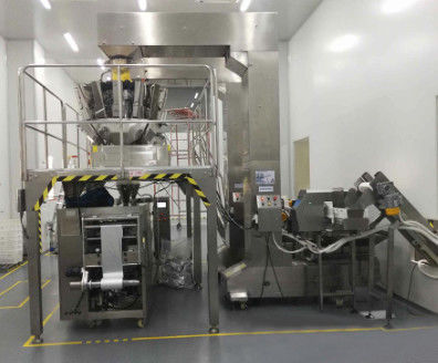 ISO9001 50Bpm Auto Weighing Filling And Sealing Machine For Fish Skin Peanuts