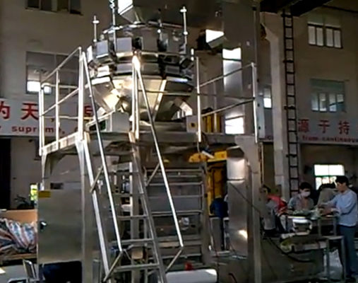 60WPM 5.0L Vegetable Salad Packaging Machine , Conveyor Packing Machine MultiHead