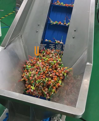 25WPM Slot Conveyor Multihead Weigher Packing Machine Lollipop Candy Packaging System