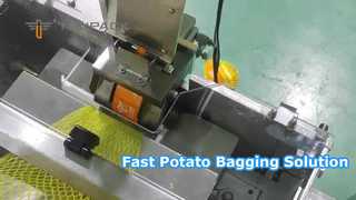 Industrial Potato Mesh Bag Packaging Line with Automatic Weigher Net Bag Filling Clipping and Tag